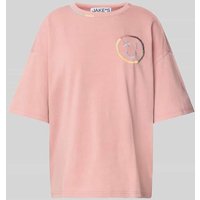 JAKE*S STUDIO WOMAN Oversized T-Shirt mit Motiv-Stitching in Altrosa, Größe M von JAKE*S STUDIO WOMAN