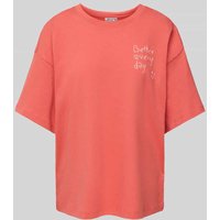JAKE*S STUDIO WOMAN Oversized T-Shirt mit Statement-Stitching in Koralle, Größe XL von JAKE*S STUDIO WOMAN