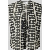 JAKE*S STUDIO WOMAN Relaxed Fit Bluse mit Schnürverschluss in Black, Größe 40 von JAKE*S STUDIO WOMAN