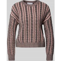 JAKE*S STUDIO WOMAN Strickpullover mit Zopfmuster in Rosa, Größe XL von JAKE*S STUDIO WOMAN