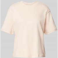 JAKE*S STUDIO WOMAN T-Shirt mit geripptem Rundhalsausschnitt in Apricot, Größe XXL von JAKE*S STUDIO WOMAN