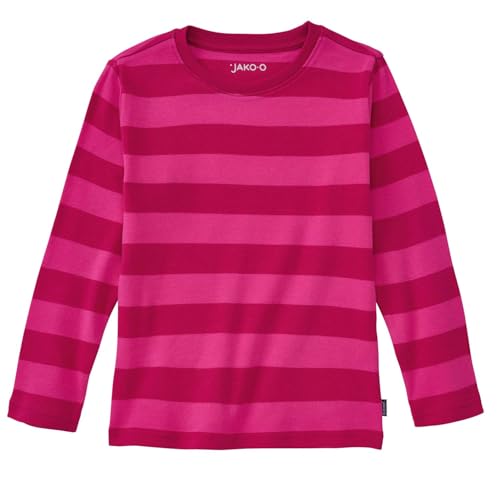 JAKO-O Kinder Langarmshirt geringelt, fuchsia-traube, Gr. 104/110 von JAKO-O