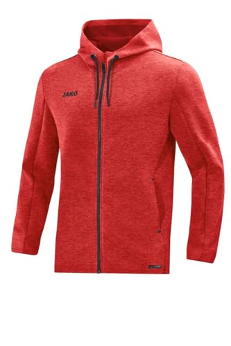 JAKO Kapuzenjacke Premium Basics, Größe:44, Farbe:rot meliert von JAKO