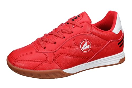 JAKO Kinder Fußball Schuhe Training Sport Jungen Fussballschuhe NonMarking Hallenschuhe Sportschuhe J-SI Signature in Rot/Weiß in Größe 37 von JAKO