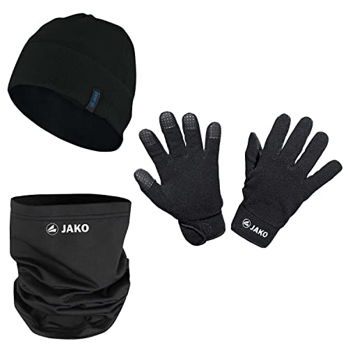 JAKO Mütze + Schal + Handschuh Winter Set C1299 Schwarz 7 von JAKO