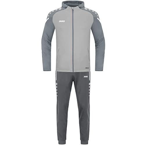 JAKO Trainingsanzug Polyester Performance mit Kapuze, Größe:4XL, Farbe:soft grey/steingrau von JAKO