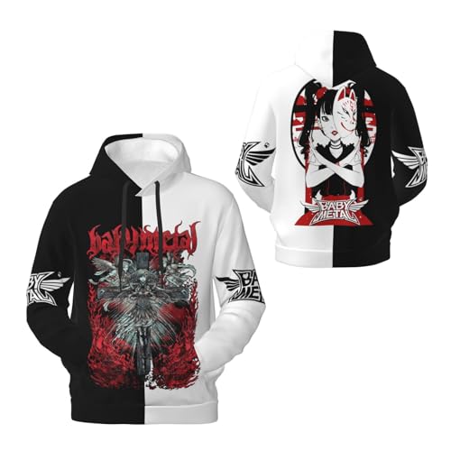 JALCH Babymetal Logo Fleece Hoodie Herren Kapuzenpullover Langarm Sweatshirts mit Taschen lässige Oberbekleidung Pullover Für Männer von JALCH