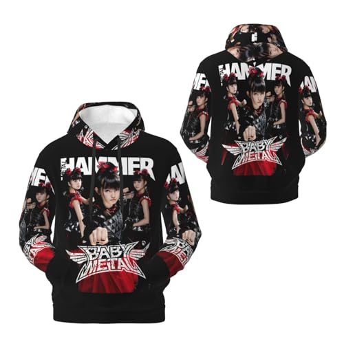 JALCH Babymetal Logo Fleece Hoodie Herren Kapuzenpullover Langarm Sweatshirts mit Taschen lässige Oberbekleidung Pullover Für Männer von JALCH