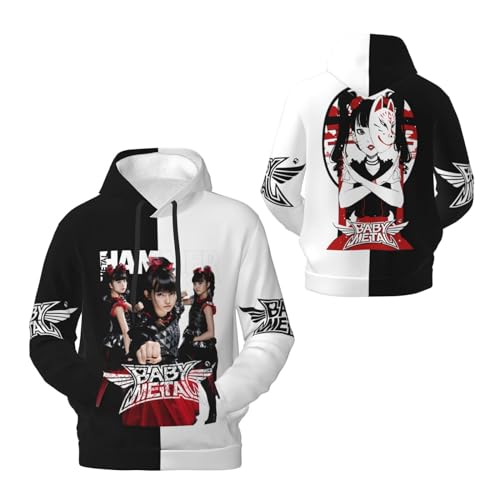 JALCH Babymetal Logo Fleece Hoodie Herren Kapuzenpullover Langarm Sweatshirts mit Taschen lässige Oberbekleidung Pullover Für Männer von JALCH
