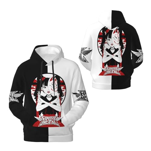 JALCH Babymetal Logo Fleece Hoodie Herren Kapuzenpullover Langarm Sweatshirts mit Taschen lässige Oberbekleidung Pullover Für Männer von JALCH