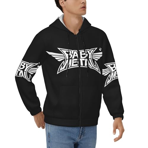 JALCH Babymetal Logo Full Zip Hoodie Herren Kapuzenpullover Langarm Sweatshirts mit Taschen lässige Oberbekleidung Pullover Für Männer von JALCH