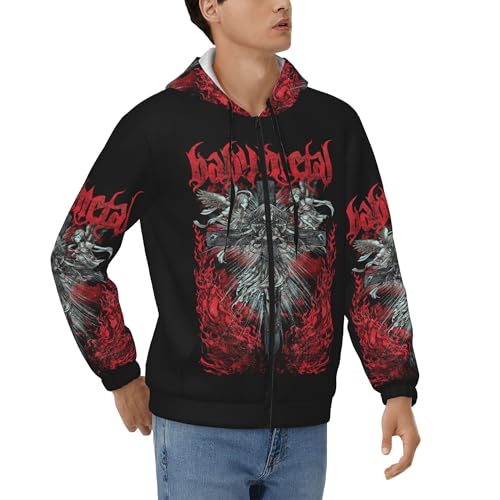 JALCH Babymetal Logo Full Zip Hoodie Herren Kapuzenpullover Langarm Sweatshirts mit Taschen lässige Oberbekleidung Pullover Für Männer von JALCH
