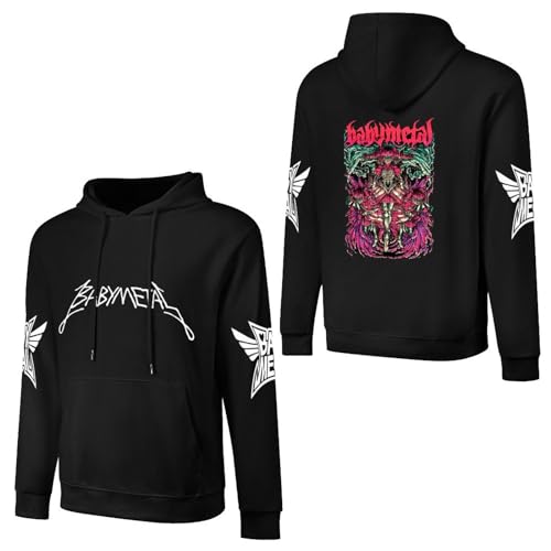 JALCH Babymetal Schwarz Baumwolle Hoodie Herren Kapuzenpullover Langarm Sweatshirts mit Taschen Oberbekleidung Pullover Für Männer von JALCH