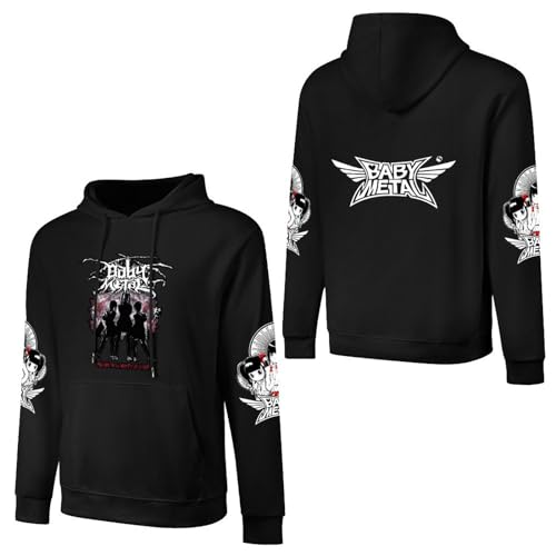 JALCH Babymetal Schwarz Baumwolle Hoodie Herren Kapuzenpullover Langarm Sweatshirts mit Taschen Oberbekleidung Pullover Für Männer von JALCH