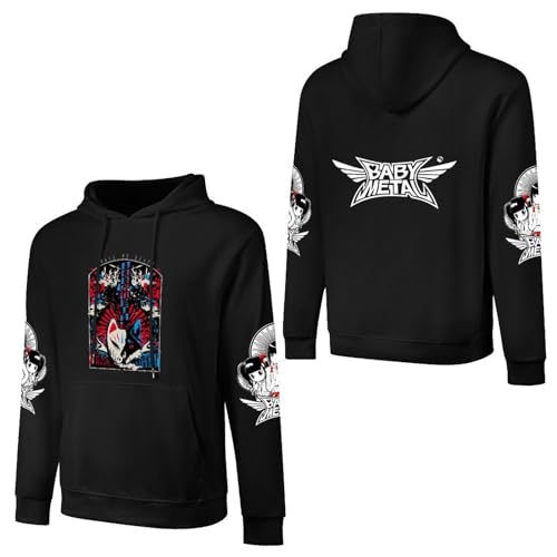 JALCH Babymetal Schwarz Baumwolle Hoodie Herren Kapuzenpullover Langarm Sweatshirts mit Taschen Oberbekleidung Pullover Für Männer von JALCH
