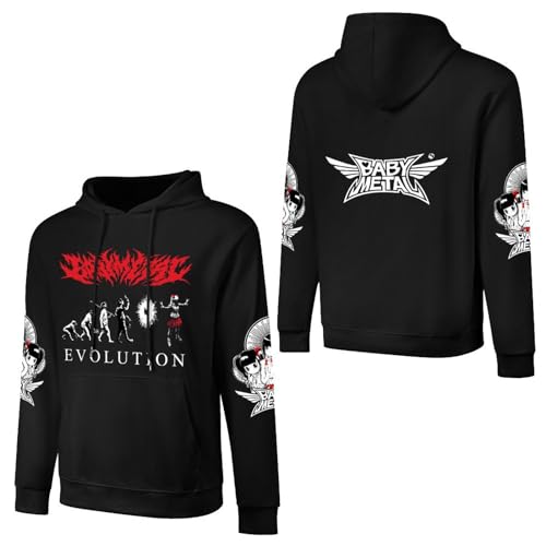 JALCH Babymetal Schwarz Baumwolle Hoodie Herren Kapuzenpullover Langarm Sweatshirts mit Taschen Oberbekleidung Pullover Für Männer von JALCH