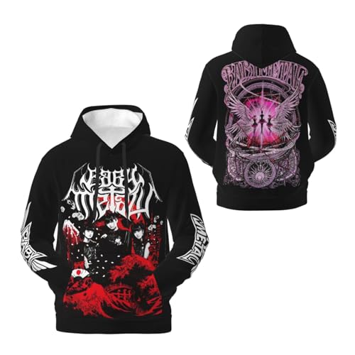 JALCH Babymetal Schwarz Hoodie Herren Kapuzenpullover Langarm Sweatshirts mit Taschen lässige Oberbekleidung Pullover Für Männer von JALCH