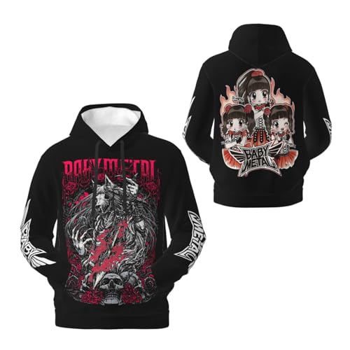 JALCH Babymetal Schwarz Hoodie Herren Kapuzenpullover Langarm Sweatshirts mit Taschen lässige Oberbekleidung Pullover Für Männer von JALCH