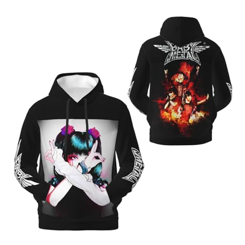 JALCH Babymetal Schwarz Hoodie Herren Kapuzenpullover Langarm Sweatshirts mit Taschen lässige Oberbekleidung Pullover Für Männer von JALCH