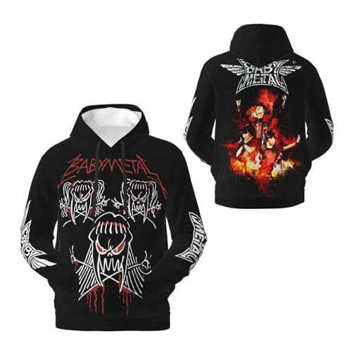 JALCH Babymetal Schwarz Hoodie Herren Kapuzenpullover Langarm Sweatshirts mit Taschen lässige Oberbekleidung Pullover Für Männer von JALCH