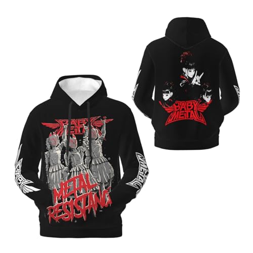 JALCH Babymetal Schwarz Hoodie Herren Kapuzenpullover Langarm Sweatshirts mit Taschen lässige Oberbekleidung Pullover Für Männer von JALCH