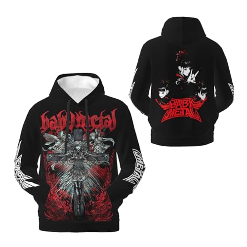 JALCH Babymetal Schwarz Hoodie Herren Kapuzenpullover Langarm Sweatshirts mit Taschen lässige Oberbekleidung Pullover Für Männer von JALCH