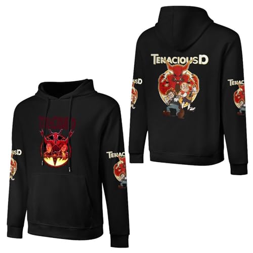 JALCH Tenacious D Logo Herren Baumwolle Hoodie Kapuze Kapuzenpullover Langarm Sweatshirt Kapuzenjacke Top für Männer Mens Merch Tops von JALCH