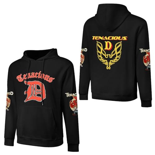 JALCH Tenacious D Logo Herren Baumwolle Hoodie Kapuze Kapuzenpullover Langarm Sweatshirt Kapuzenjacke Top für Männer Mens Merch Tops von JALCH