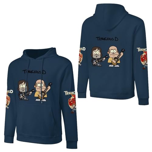 JALCH Tenacious D Logo Herren Baumwolle Hoodie Kapuze Kapuzenpullover Langarm Sweatshirt für Männer Fans Merch Tops for Men von JALCH