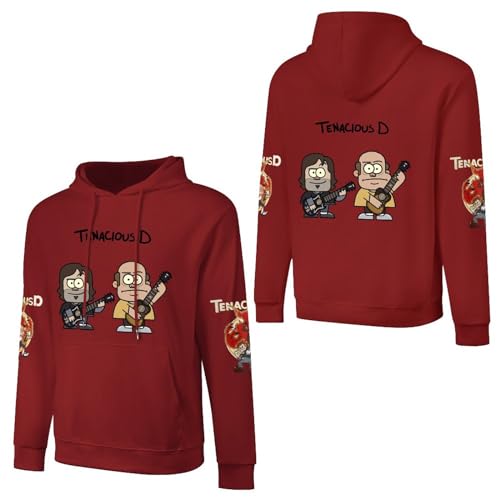 JALCH Tenacious D Logo Herren Baumwolle Hoodie Kapuze Kapuzenpullover Langarm Sweatshirt für Männer Fans Merch Tops for Men von JALCH