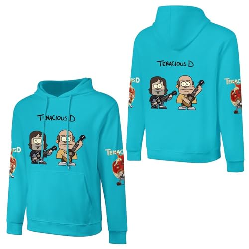 JALCH Tenacious D Logo Herren Baumwolle Hoodie Kapuze Kapuzenpullover Langarm Sweatshirt für Männer Fans Merch Tops for Men von JALCH