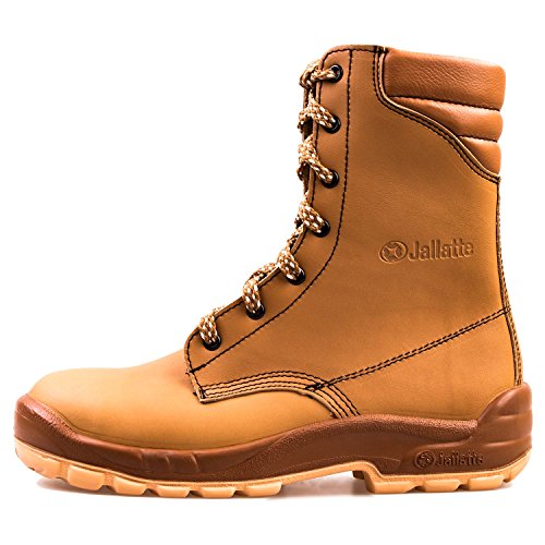 Sicherheitsstiefel S3 Jalatte® LOG296 Braun Herren - robuster Sicherheitsschuh mit Stahlkappe und -sohle, wasserabweisendes Leder (39) von JALLATTE