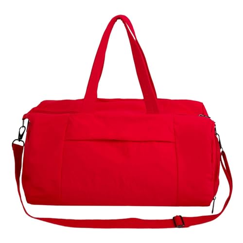 2025 Leichte Reisehandtasche, geräumige Nylon-Tragetasche, wasserabweisend, Turnbeutel mit mehreren Fächern, Griff, Mehrzweck-Sport- und Business-Handtasche, rot, Mass Beauty von JAMNGHB