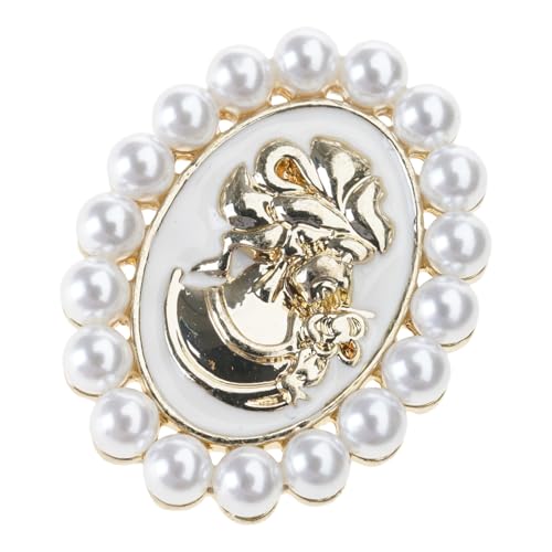 Elegante Blumen-Brosche mit Kamee-Strasssteinen für Schal, Geldbörse, Hut, Perlen, verzierte Anstecknadel für besondere Anlässe und als Geschenk, eleganter viktorianischer Schmuck, Frauengeschenk von JAMNGHB