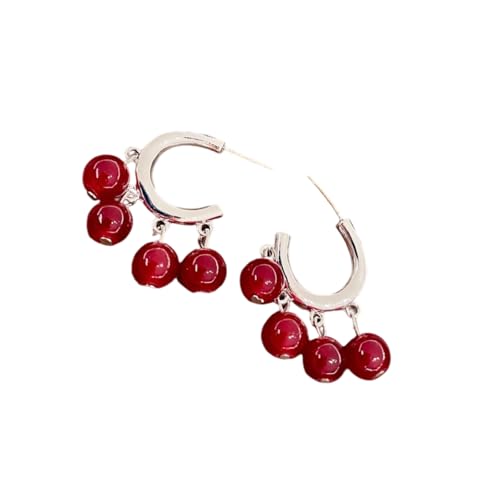 Elegante Creolen mit künstlichen Kristallperlen, modernes Design, für den täglichen und formellen Gebrauch, modische Ohrringe, Einheitsgröße, Wie beschrieben, Wie beschrieben von JAMNGHB