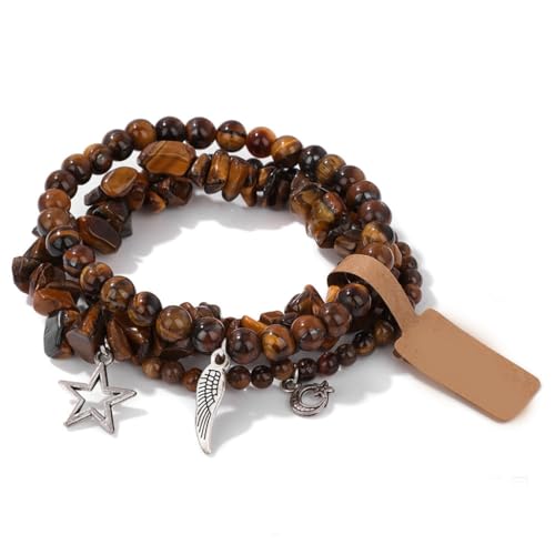 JAMNGHB 3 x modisches Stern- und Mond-Anhänger-Armband-Set, Perlenarmband für Damen, stabile Kristalllegierung, Handgelenkkette JAMNGHB 3 x modisches Stern- und Mond-Anhänger-Armband-Set, Perlenarmband für Damen, stabile Kristalllegierung, Handgelenkkette von JAMNGHB