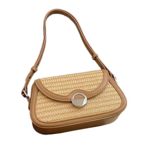 JAMNGHB All-matching Crossbody Bag for Women Retro Handbag Straw Beach Bag Shoulder Bag Handwoven Messengers Bag Achseltasche, Milchtee Aprikose JAMNGHB All-matching Crossbody Bag for Women Retro Handbag Straw Beach Bag Shoulder Bag Handwoven Messengers Bag Achseltasche, Milchtee Aprikose von JAMNGHB