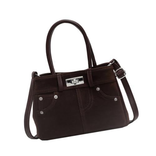 JAMNGHB Damen PU Crossbody Bag Travel Shoulder Bags with Ample Storage Space for Shopping Daily Commutes and Trips, coffee von JAMNGHB
