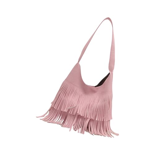JAMNGHB Damentasche Stilvolle Achselhöhle Pendeln Große Kapazität Schulter Quasten Handtasche Casual Shopping für den Alltag Frauen Stilvolle Schulter Große Kapazität Achsel Retro Pendeln, B, One Size von JAMNGHB
