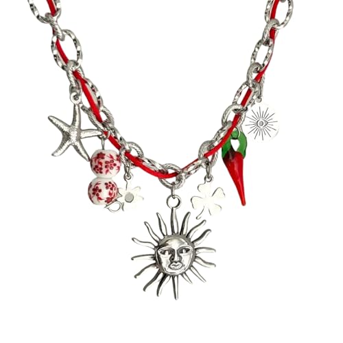 JAMNGHB Edelstahl-Halskette, verstellbare Kordelkette, Meeresmotiv-Anhänger, Unisex, Modeschmuck zum Verschenken, Edelstahl, Einheitsgröße, Wie beschrieben, Wie beschrieben von JAMNGHB