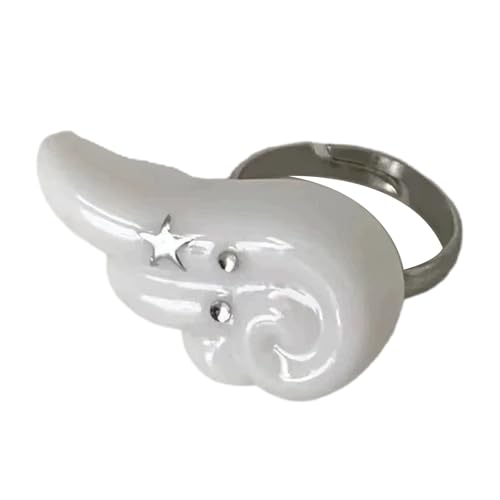 JAMNGHB Einzigartige Kristall-Strasssteine, verstellbare Engelsflügel-Ringe, handgefertigter Legierungsschmuck für Damen, Teenager, Alltag, trendiges Schmuckzubehör für Teenager JAMNGHB Einzigartige Kristall-Strasssteine, verstellbare Engelsflügel-Ringe, handgefertigter Legierungsschmuck für Damen, Teenager, Alltag, trendiges Schmuckzubehör für Teenager von JAMNGHB