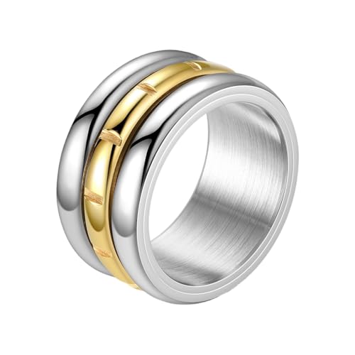 JAMNGHB Eleganter Stressabbau Spinner Ringe für Frauen Edelstahl Geometrisch Einfache Ringe Modischer Alltagsschmuck, No. 7, Titanstahl JAMNGHB Eleganter Stressabbau Spinner Ringe für Frauen Edelstahl Geometrisch Einfache Ringe Modischer Alltagsschmuck, No. 7, Titanstahl von JAMNGHB