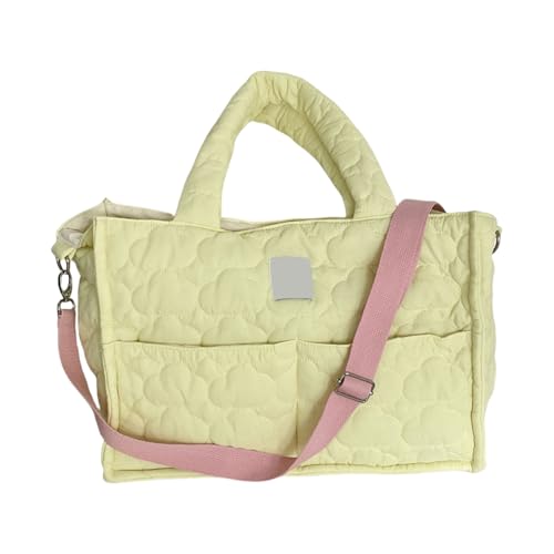 JAMNGHB Leichte gesteppte Umhängetasche, lässige Handtasche, Crossbody-Taschen mit verstellbarem Riemen für verschiedene Anlässe, Damen-Umhängetasche, gelb, One Size von JAMNGHB