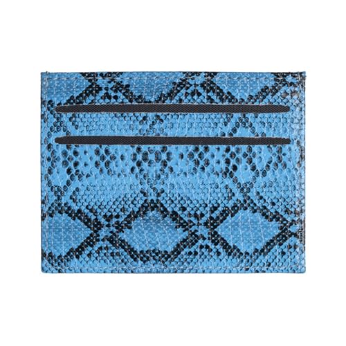 JAMNGHB Leichtes, kompaktes Kartenetui mit Schlangenstruktur und mehreren Steckplätzen, praktischer PU-Halter für den täglichen Gebrauch, Reisekarten-Organizer mit Münzfach, blau, Mass Beauty von JAMNGHB