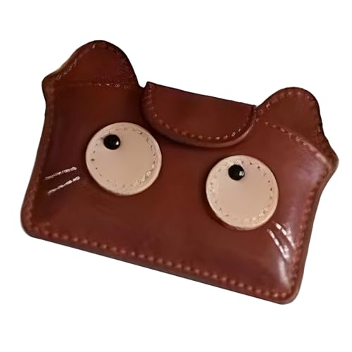 JAMNGHB Mehrzweck-Karten-Organizer im Retro-Katzen-Design, für Kreditkarten und Papiergeld, Katzen-Themen-Organizer, Kaffeebraun, Mass Beauty von JAMNGHB