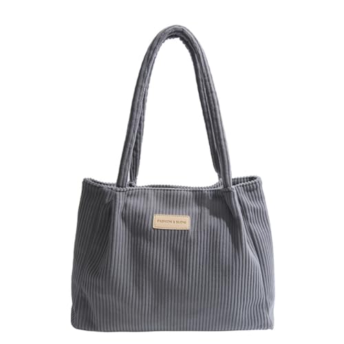 JAMNGHB Modische Damen-Umhängetasche mit geräumigem Innenfutter, Kordsamt, Tragegriff oben, lässige Handtasche für den täglichen Gebrauch, grau JAMNGHB Modische Damen-Umhängetasche mit geräumigem Innenfutter, Kordsamt, Tragegriff oben, lässige Handtasche für den täglichen Gebrauch, grau von JAMNGHB