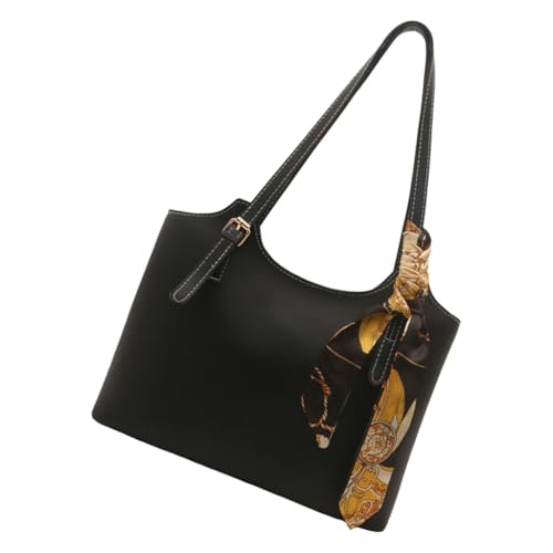 JAMNGHB Modische Unterarmtasche Schultertaschen Retro Top Griff Geldbörse mit reichlich Platz geeignet für Arbeit Schule und Freizeit, Schwarz von JAMNGHB