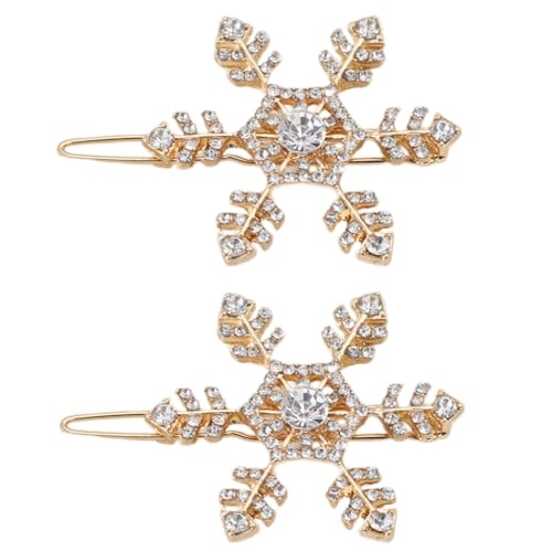 Stilvolle Schneeflocken-Haarspange mit funkelnden Strasssteinen, langlebig, für modische Frauen, 2 Stück von JAMNGHB
