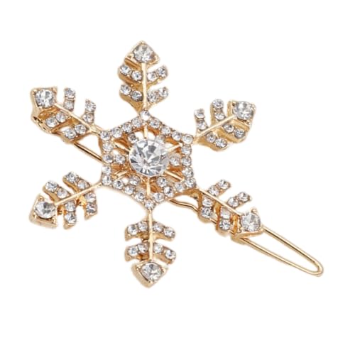 Stilvolle Schneeflocken-Haarspange mit funkelnden Strasssteinen, langlebig, für modische Frauen, 2 Stück von JAMNGHB