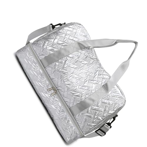 Turnbeutel Große Kapazität Reisegepäck Fitness mit Schuhfach Übernachtung Weekender für Frauen Fitness Reisegepäck Multifunktional Sport Gym Training, silber, Mass Beauty von JAMNGHB